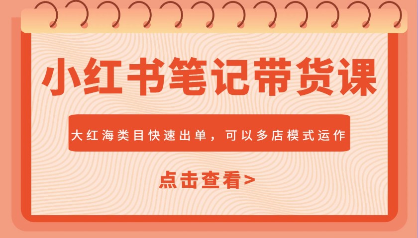 小红书笔记带货课，大红海类目快速出单，市场大，可以多店模式运作(更新)-知库商学院