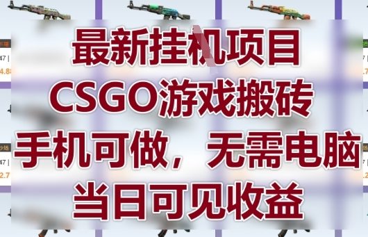 最新挂G项目，CSGO游戏搬砖，手机可做，无需电脑，当日见收益【揭秘】-知库商学院
