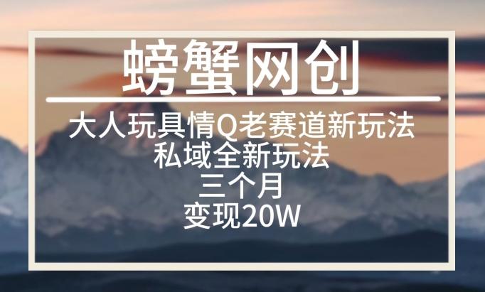 大人玩具情Q用品赛道私域全新玩法，三个月变现20W，老项目新思路【揭秘】-知库商学院