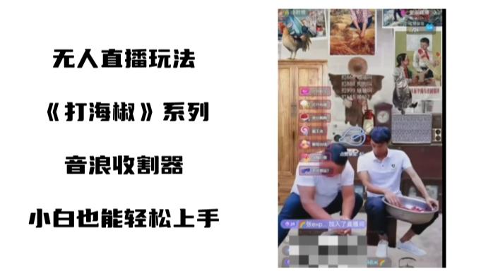 打海椒无人直播整蛊项目，小白轻松上手撸音浪收割器（教程+工具+素材）-知库商学院