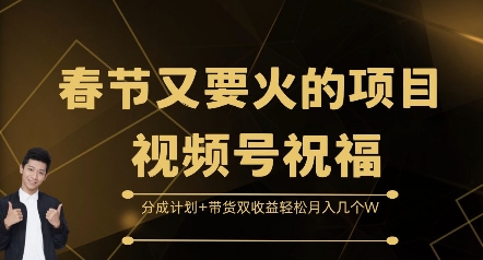 春节又要火的项目视频号祝福，分成计划+带货双收益，轻松月入几个W【揭秘】-知库商学院