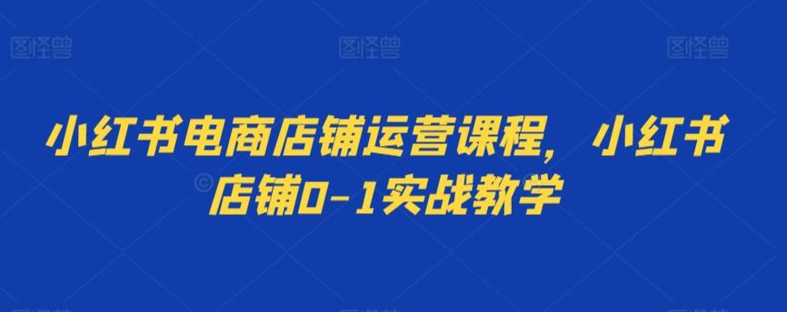 小红书电商店铺运营课程，小红书店铺0-1实战教学-知库商学院