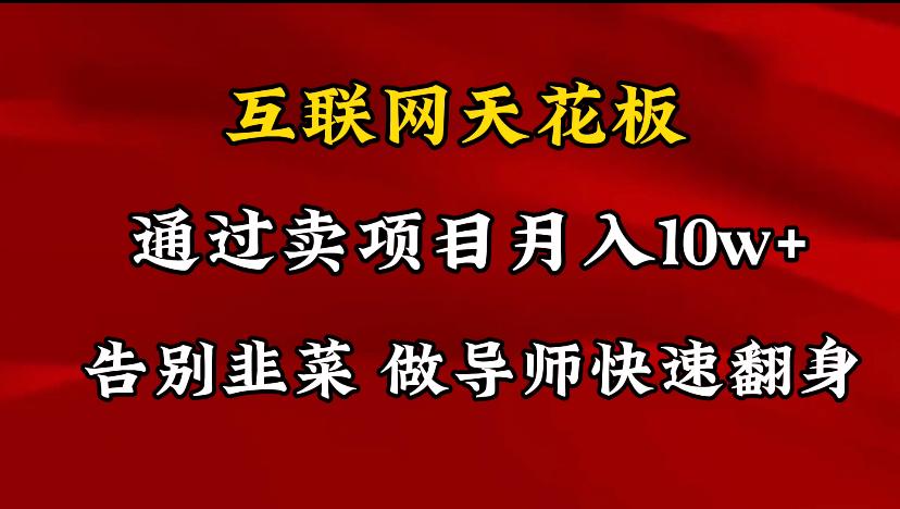 导师训练营互联网的天花板，让你告别韭菜，通过卖项目月入10w+，一定要…-知库商学院