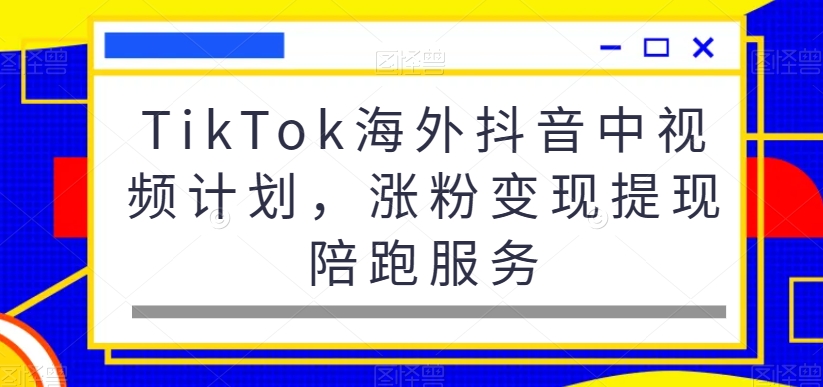 TikTok海外抖音中视频计划，涨粉变现提现陪跑服务-知库商学院