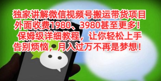 独家讲解微信视频号搬运带货项目，保姆级详细教程-知库商学院
