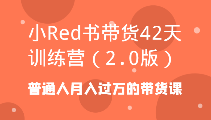 小Red书带货42天训练营(2.0版)普通人月入过万的带货课-知库商学院