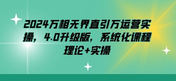 2024万相无界直引万运营实操，4.0升级版，系统化课程 理论+实操-知库商学院