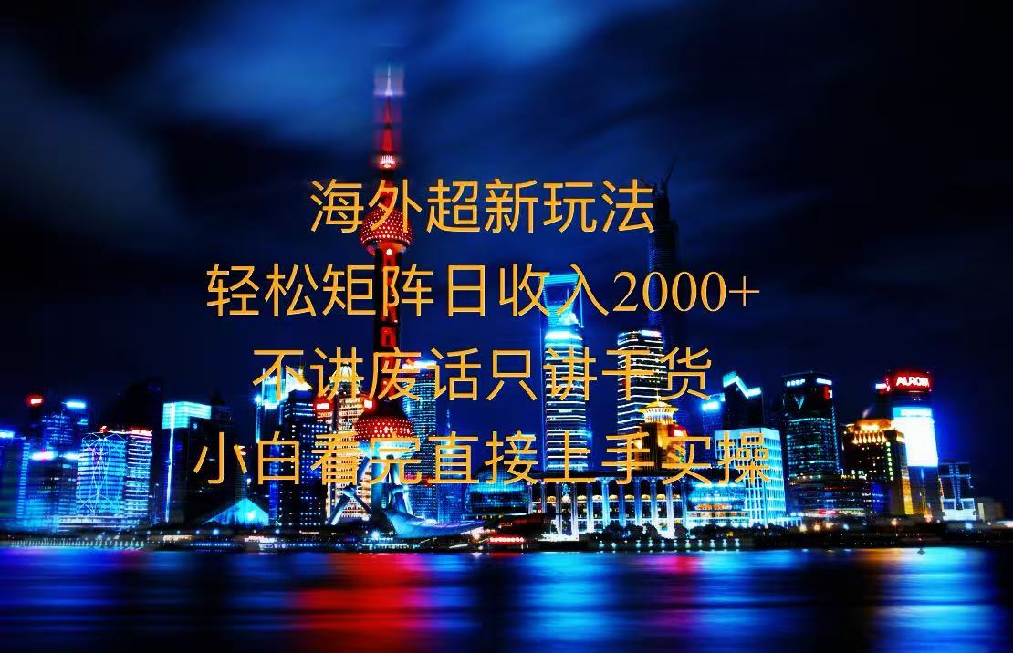 2025全新海外暴力玩法，操作简单，小白轻松上手-知库商学院
