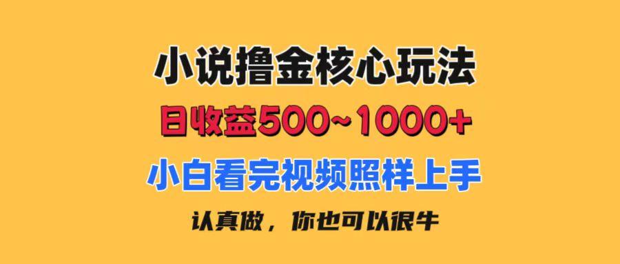 小说撸金核心玩法，日收益500-1000+，小白看完照样上手，0成本有手就行-知库商学院