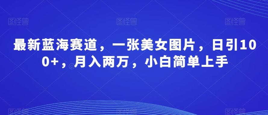 最新蓝海赛道，一张美女图片，日引100+，月入两万，小白简单上手-知库商学院