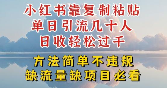 小红书靠复制粘贴单日引流几十人目收轻松过千，方法简单不违规【揭秘】-知库商学院