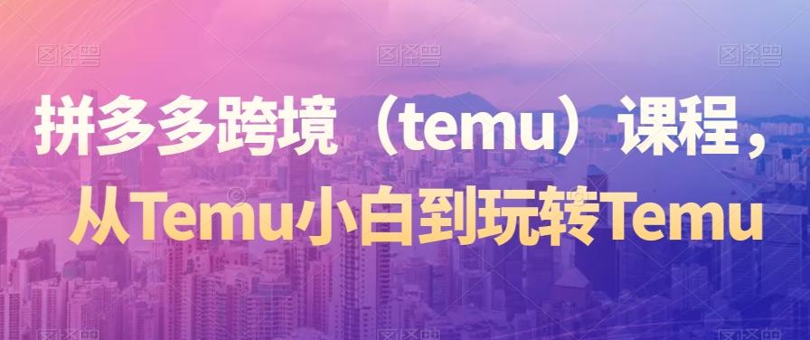 拼多多跨境（temu）课程，从Temu小白到玩转Temu-知库商学院