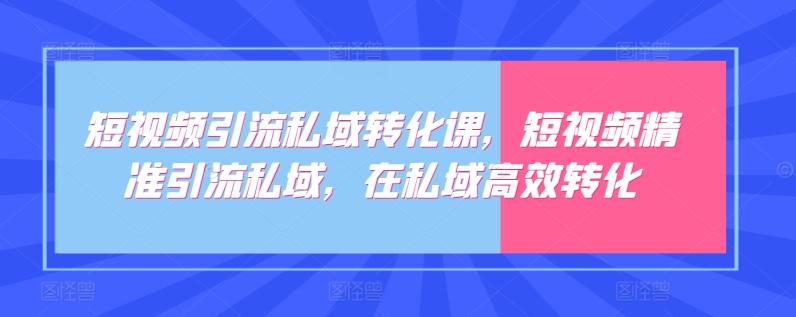 短视频引流私域转化课，短视频精准引流私域，在私域高效转化-知库商学院