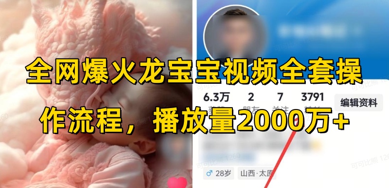全网爆火龙宝宝视频全套操作流程，播放量2000万+-知库商学院