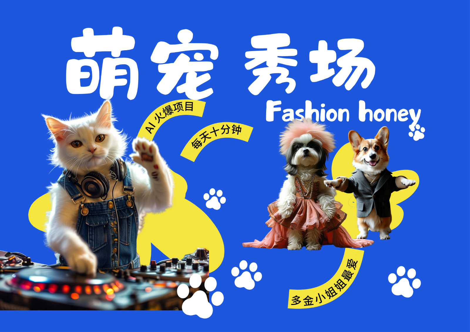 酷飒动物跳舞走秀 时尚喵FASHION汪 多金小姐姐最爱的 轻松月入破W-知库商学院