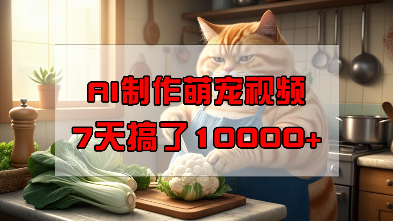 靠AI制作萌宠视频，7天搞了1万+，操作简单门槛低，有手机就行-知库商学院