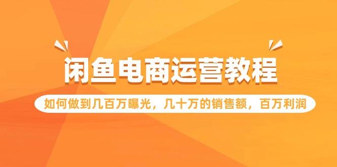 (9560期)闲鱼电商运营教程：如何做到几百万曝光，几十万的销售额，百万利润-知库商学院