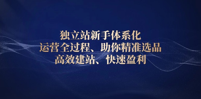 独立站新手体系化 运营全过程，助你精准选品、高效建站、快速盈利-知库商学院