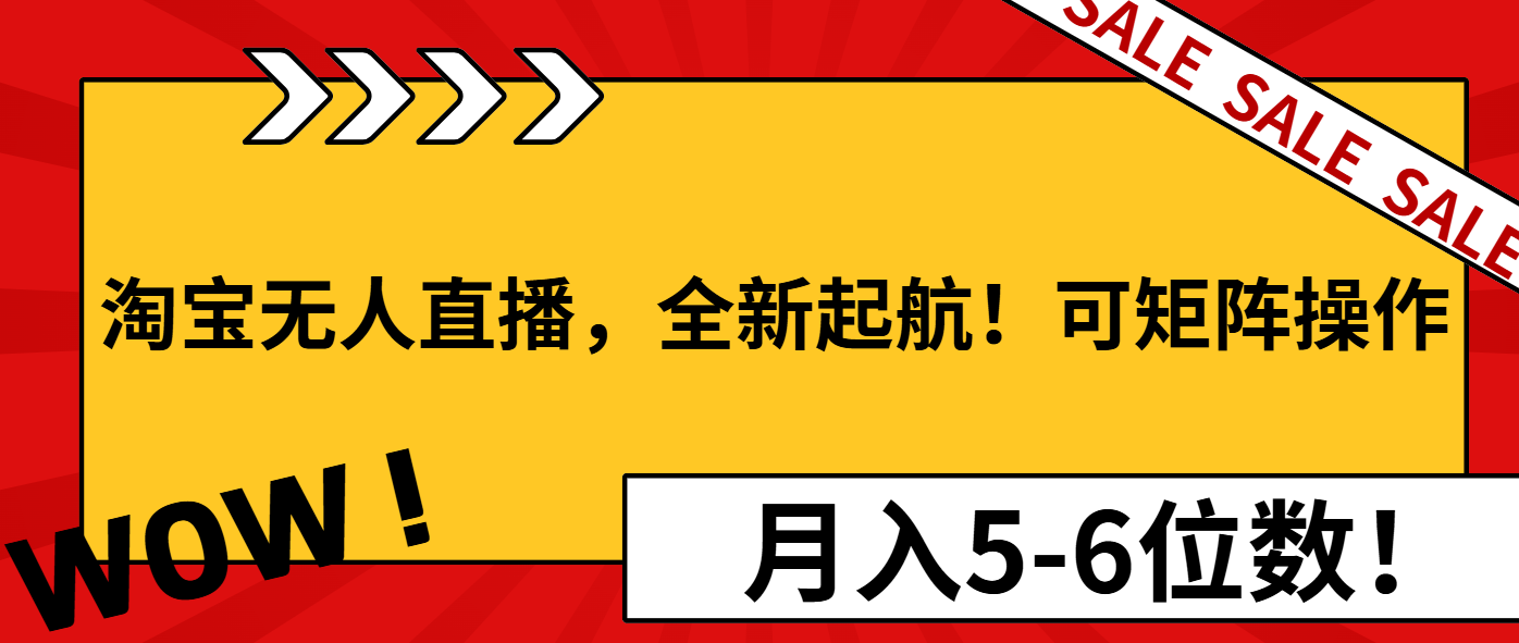 淘宝无人直播，全新起航！可矩阵操作，月入5-6位数！-知库商学院